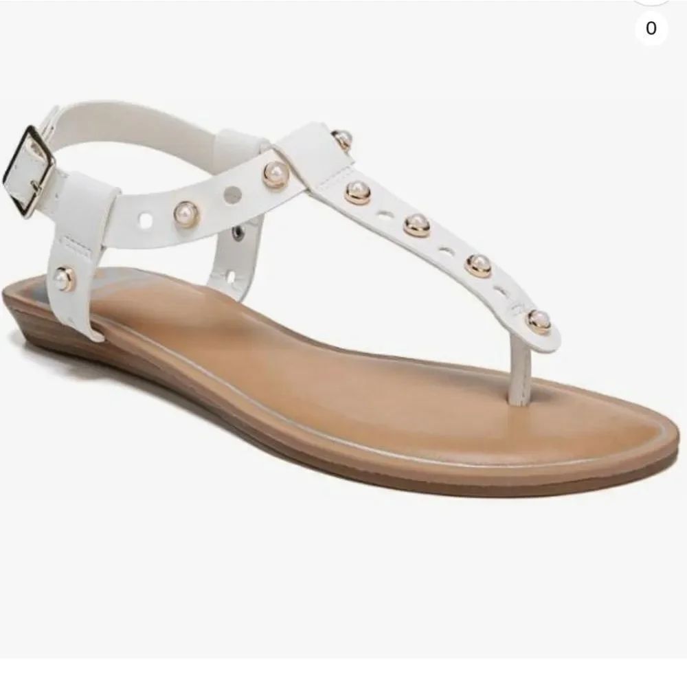 BRAND NEW OLIVIA MILLER STUDDED T STRAP ADJUSTABLE BUCKLE ANKLE STRAP SANDAL
